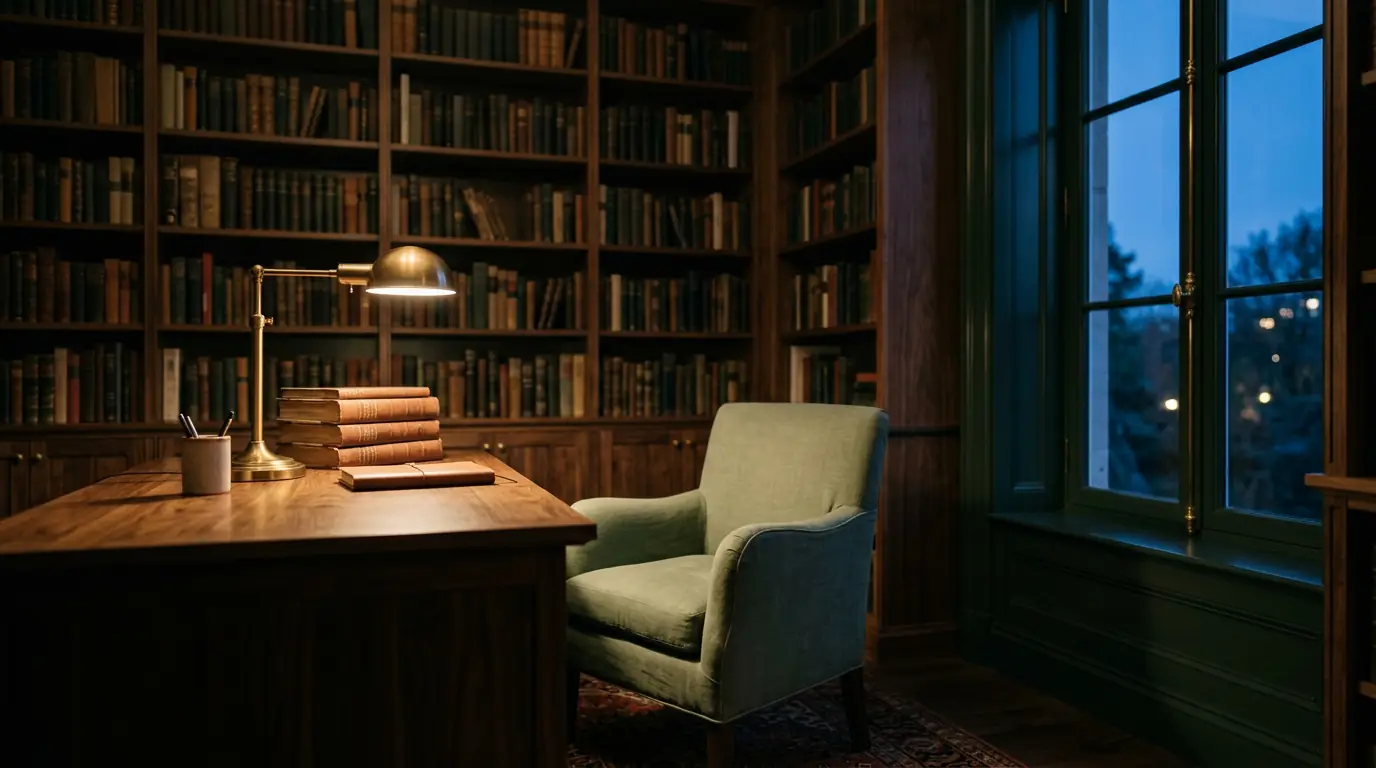 Quiet private study with a writing desk